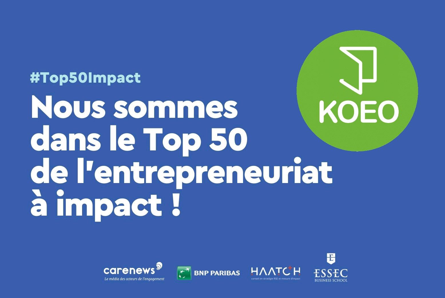 logo KOEO avec Top 50 entrepreneuriat